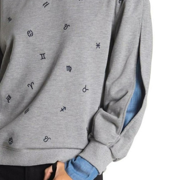 CURRENT AIR Anthro Chic Zodiac Sweatshirt Top - Picture 5 of 9